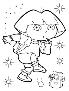 Dora the explorer coloring pages for kids