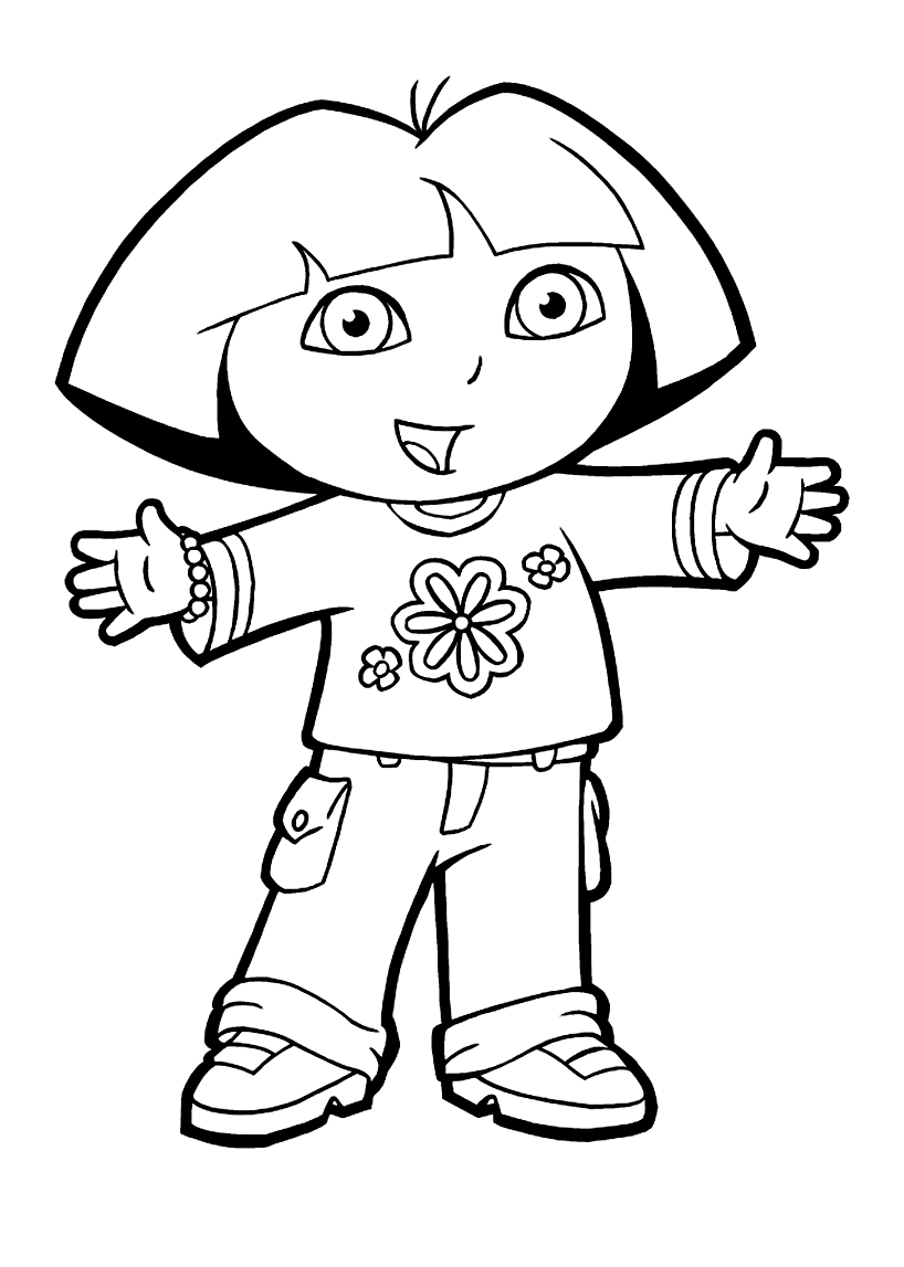 Dora the explorer coloring pages to print for kids