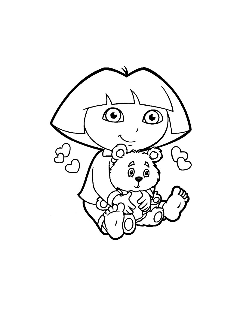 Dora the explorer coloring pages to print for free