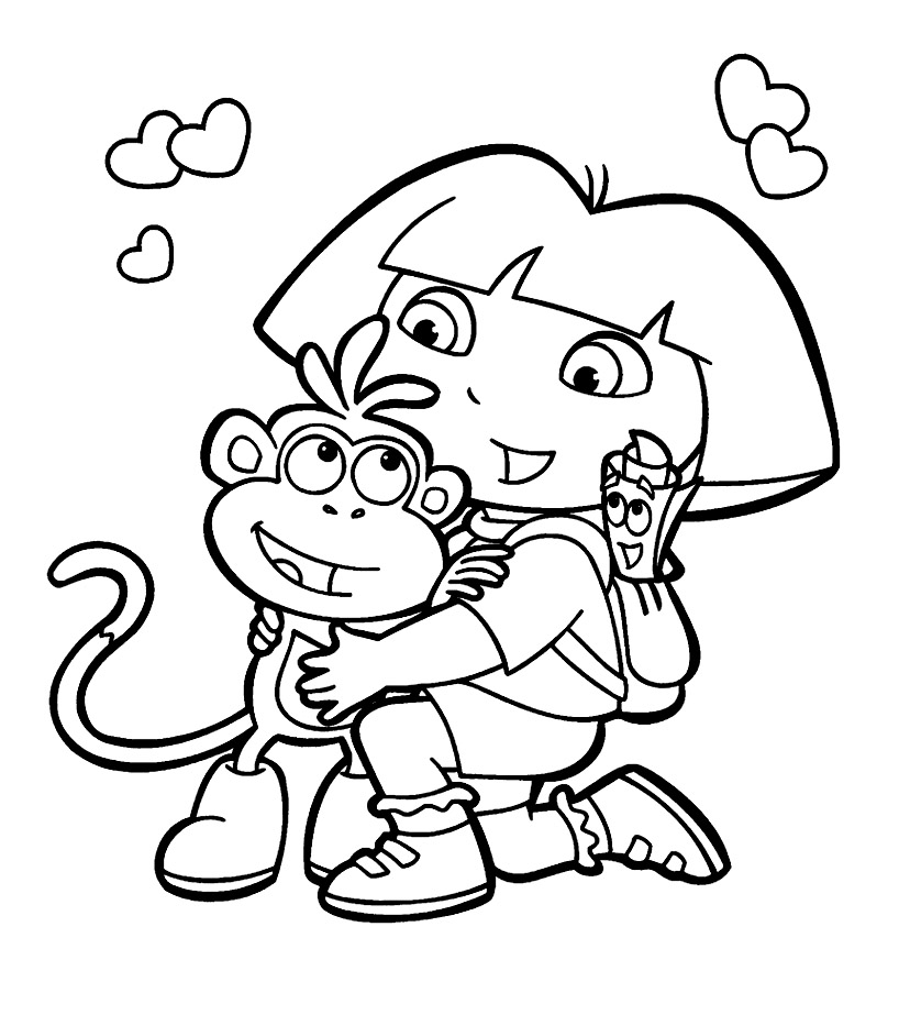 Dora the explorer coloring page to print