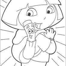 Dora the explorer map and backpack coloring pages