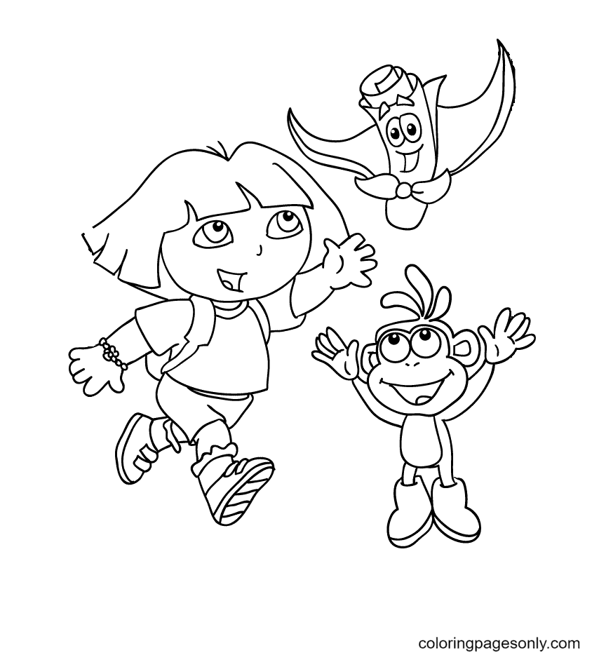 Dora the explorer coloring pages printable for free download