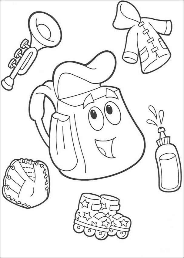 Print page backpack coloring pages coloring books dora coloring