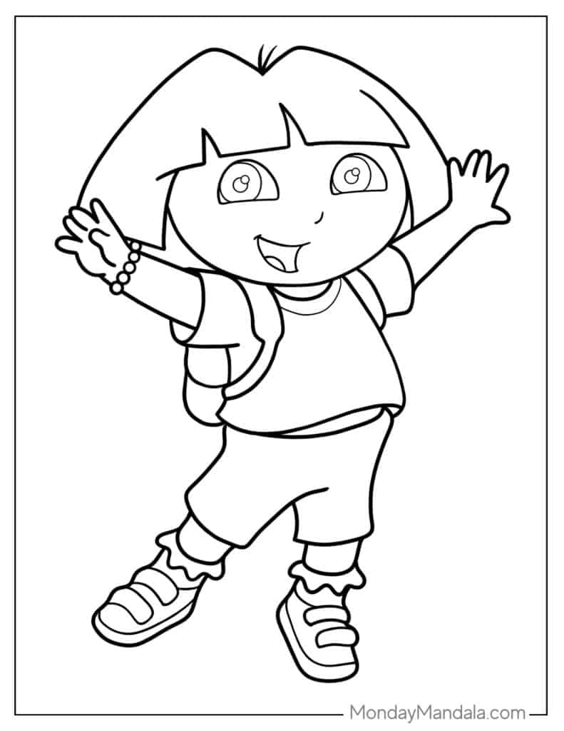 Dora the explorer coloring pages free pdf printables