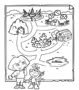 Maps to color childrens books activities dora the explorer explorer map