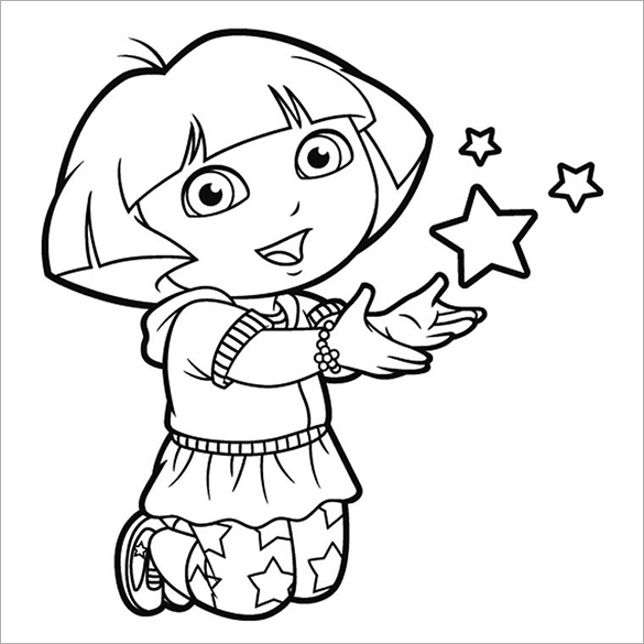 Dora coloring pages â pdf png jpeg eps