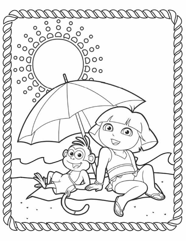 Dora colouring sheets