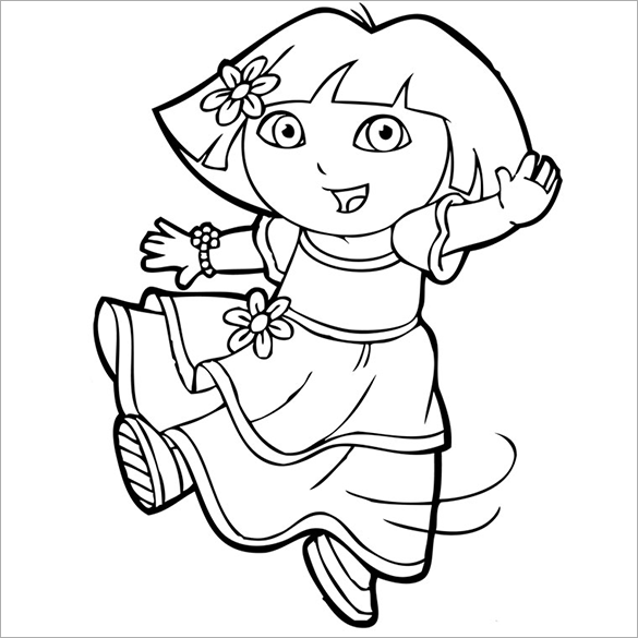 Dora coloring pages â pdf png jpeg eps