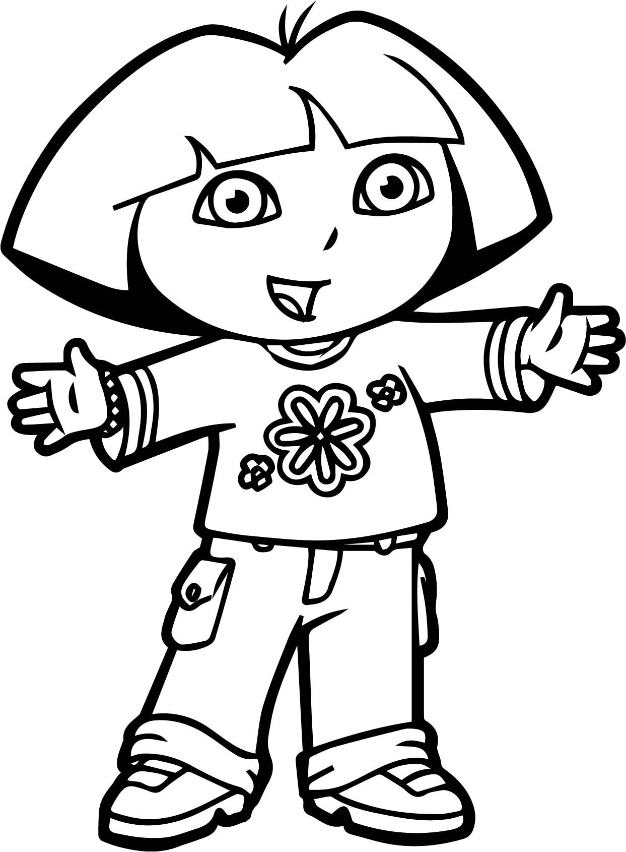 Cool dora flower shirt coloring page boyama sayfalarä boya