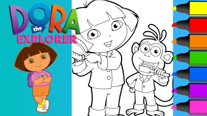 Lets color in dora from dora the explorer