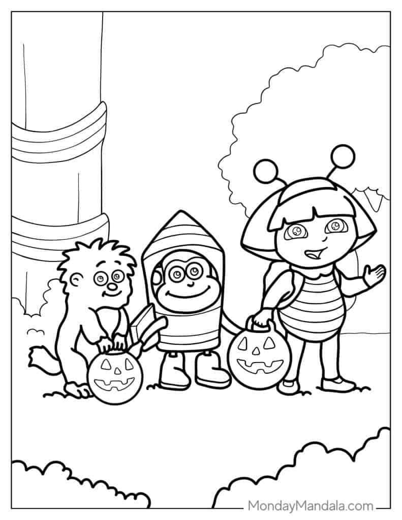 Dora the explorer coloring pages free pdf printables