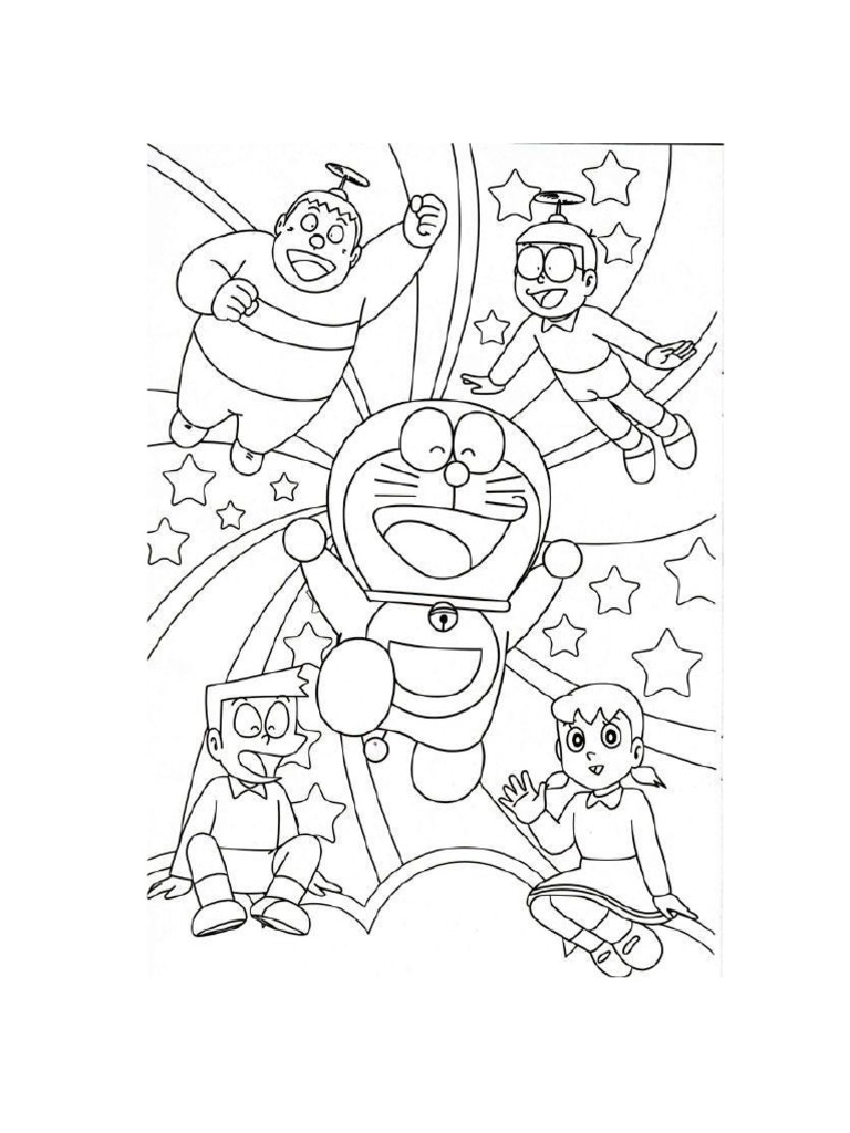 Doraemon coloring book printable pdf