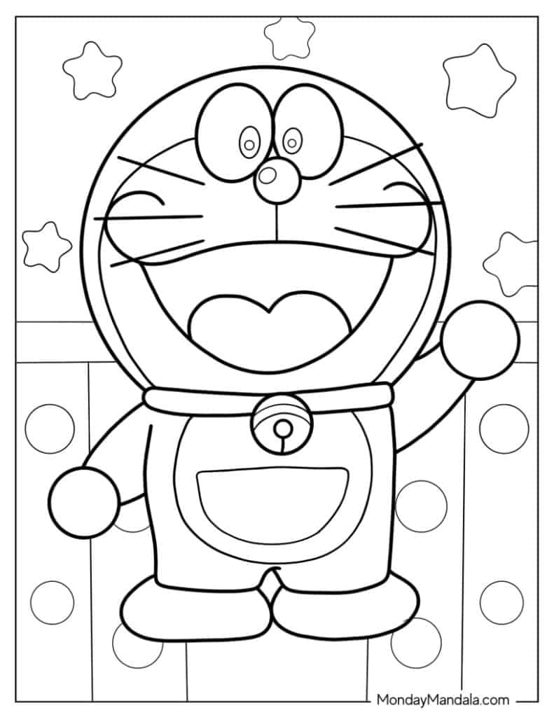 Doraemon coloring pages free pdf printables