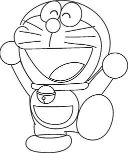 Happy doraemon coloring page