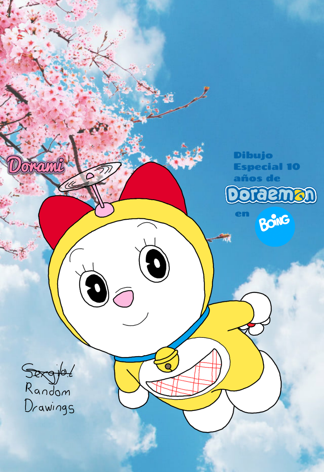 Dorami con gorrocoptero doraemon by sergibluebird on