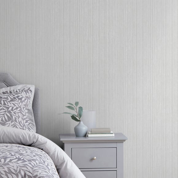 Dorma plain silver wallpaper