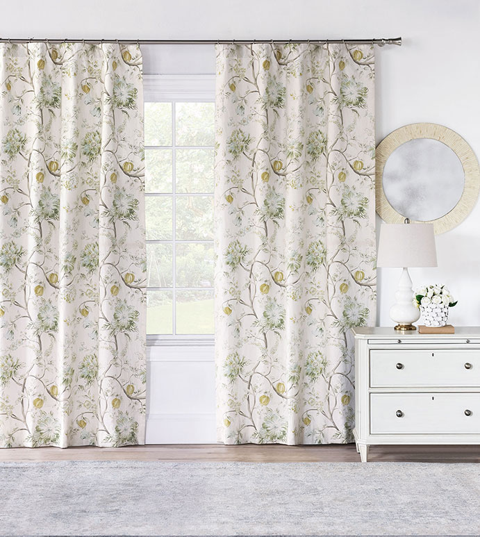 Magnolia floral curtain panel