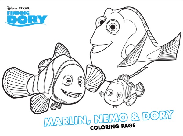 Free finding dory coloring sheets