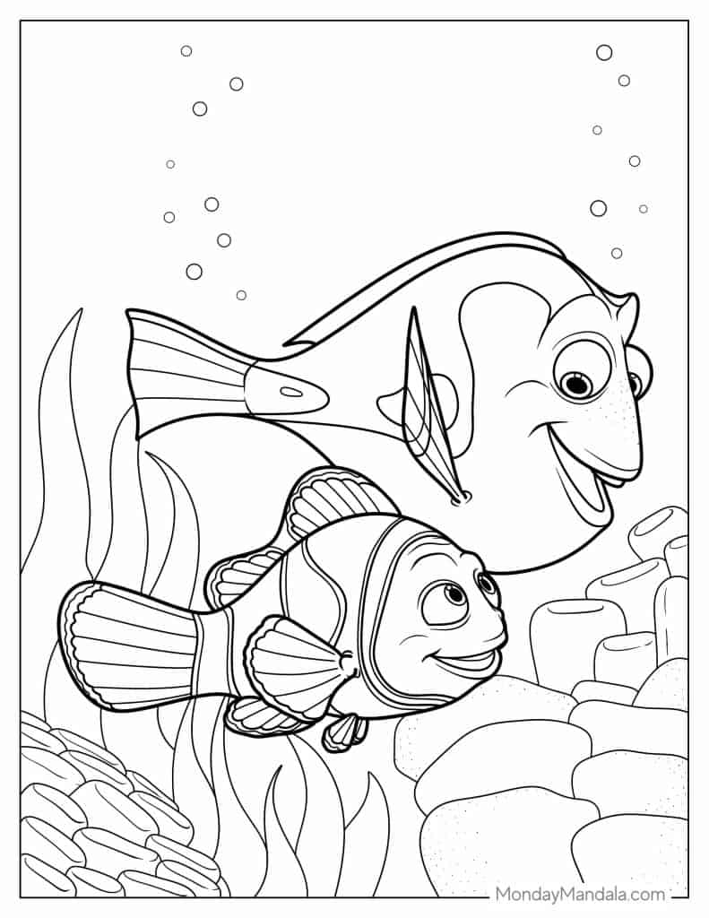 Finding nemo coloring pages free pdf printables