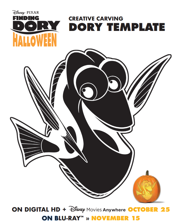 Finding dory pumpkin stencil and halloween activities rural mom