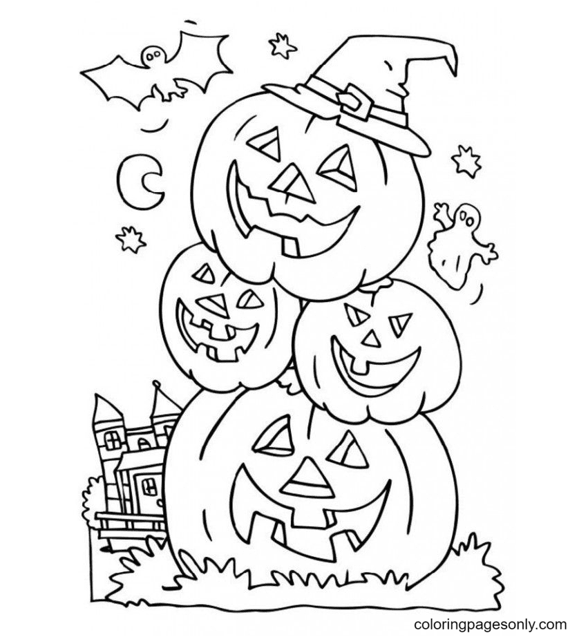 Halloween pumpkin coloring pages printable for free download