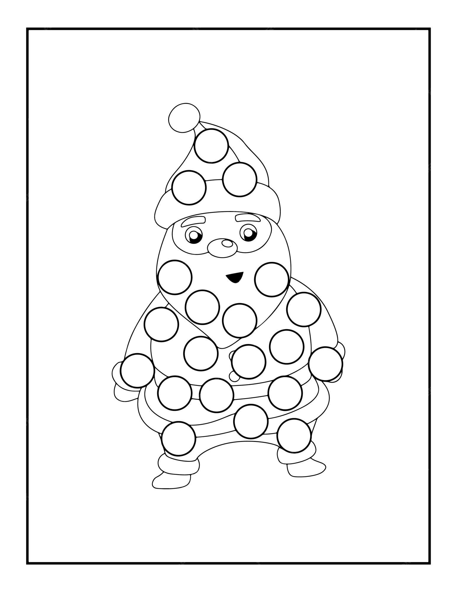 Premium vector dot marker cartoon christmas character for toddlers patches or dot marker page dot marker coloring