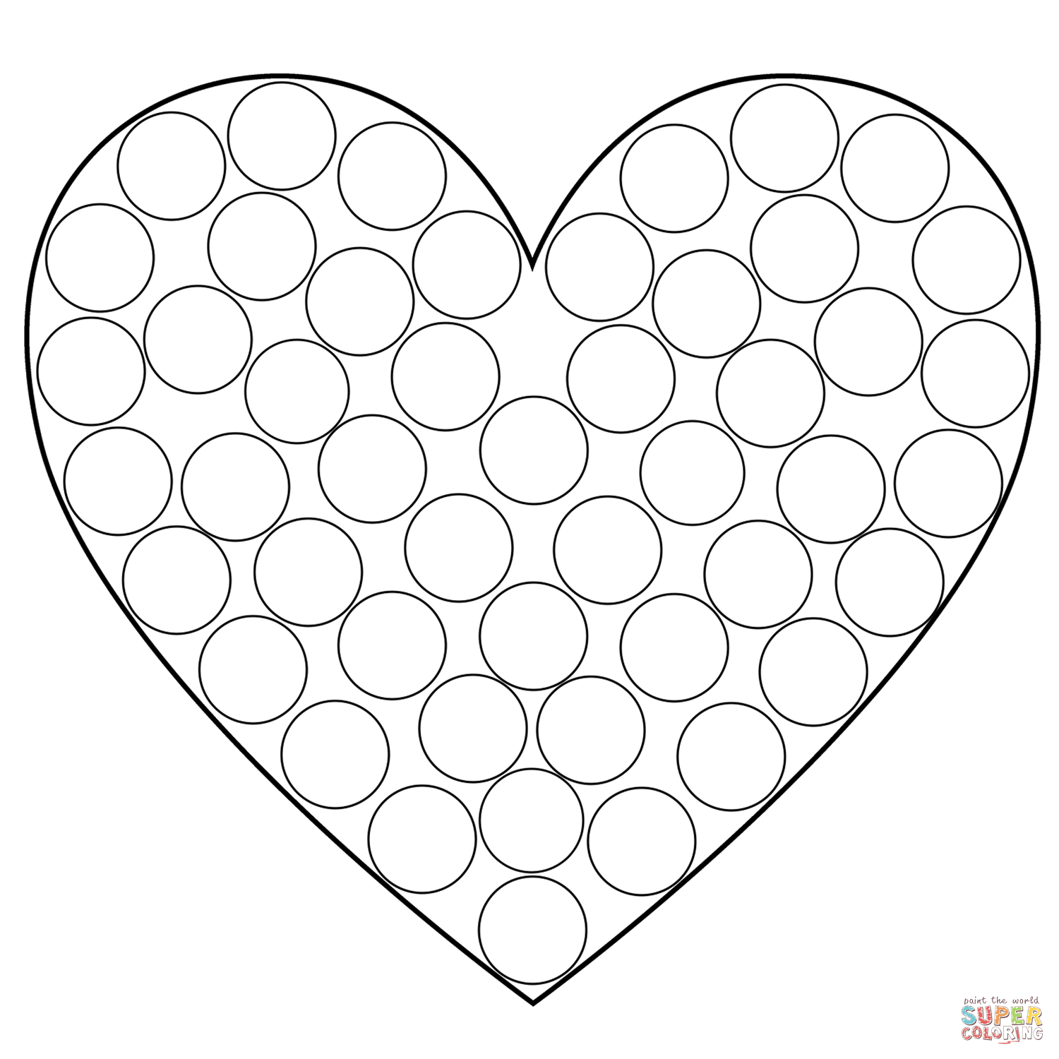 Heart dot art coloring page free printable coloring pages