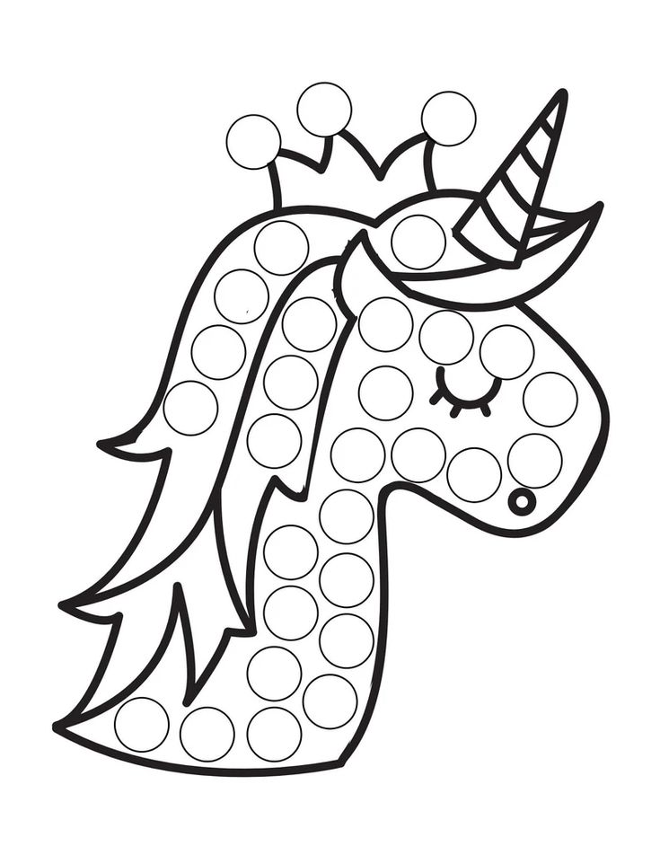 Unicorn dot marker coloring pages printable pdf coloring activity pages for kids unicorn dot coloring pages unicorn do a dot painting