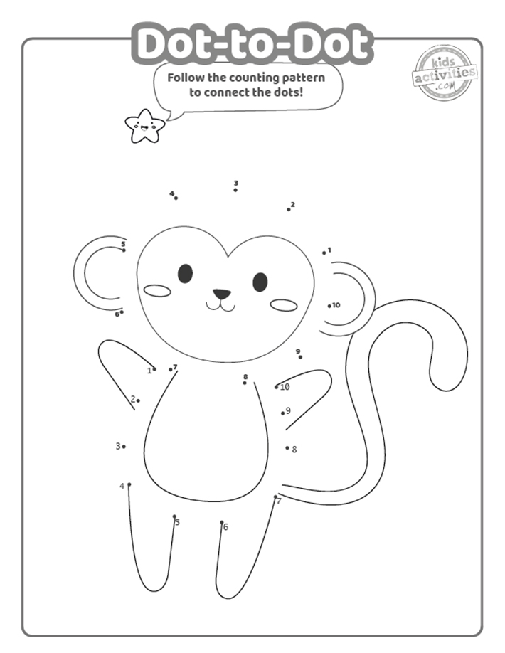 Preschool dot to dot printables coloring pages kids activities blog