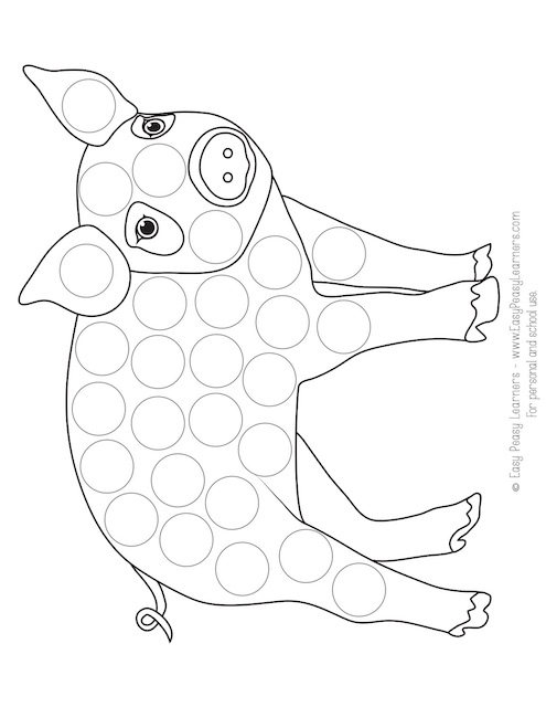 Free farm animals do a dot printables