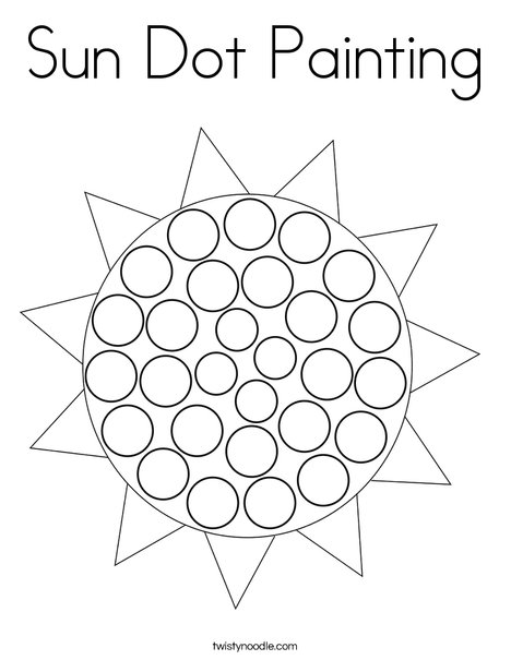 Sun dot painting coloring page