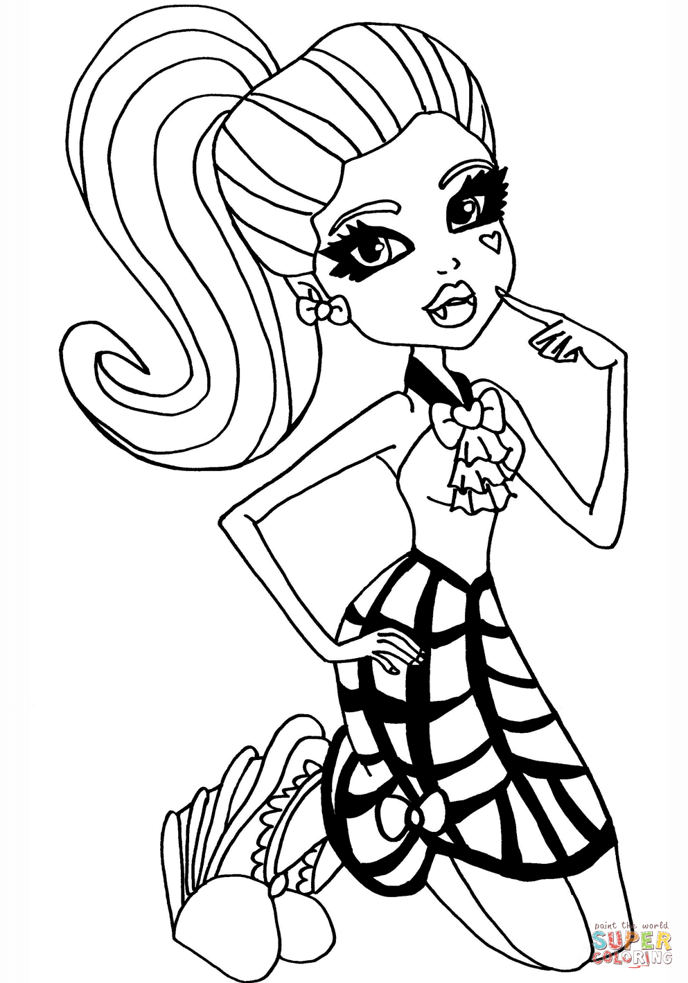 Draculaura dot dead gorgeous coloring page free printable coloring pages