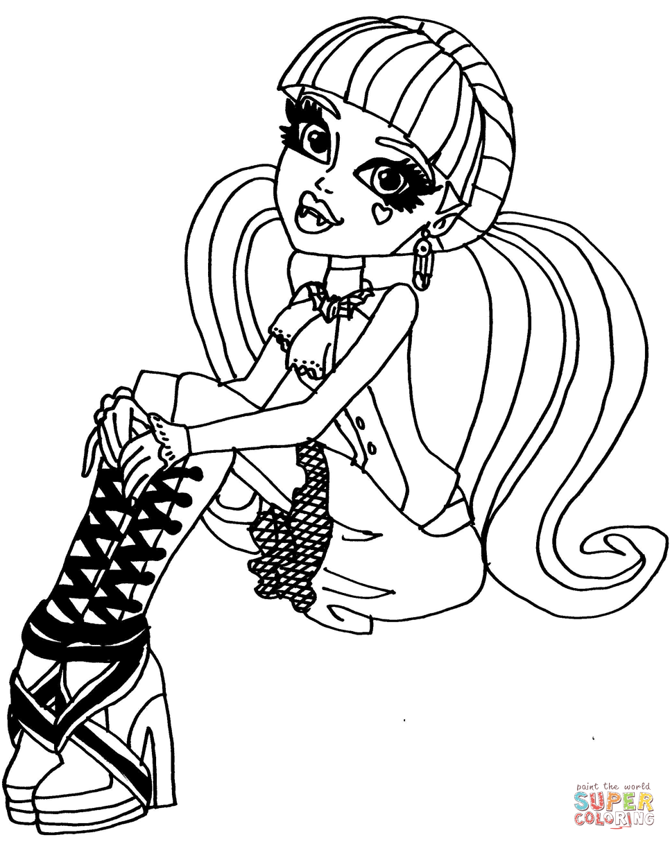 Mh draculaura coloring page free printable coloring pages
