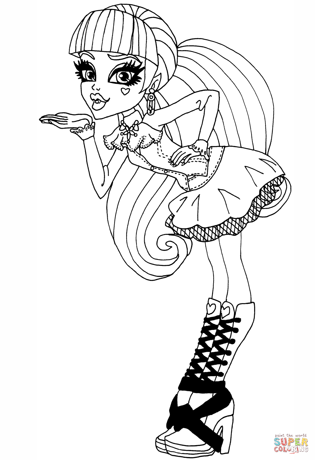 Draculaura coloring page free printable coloring pages