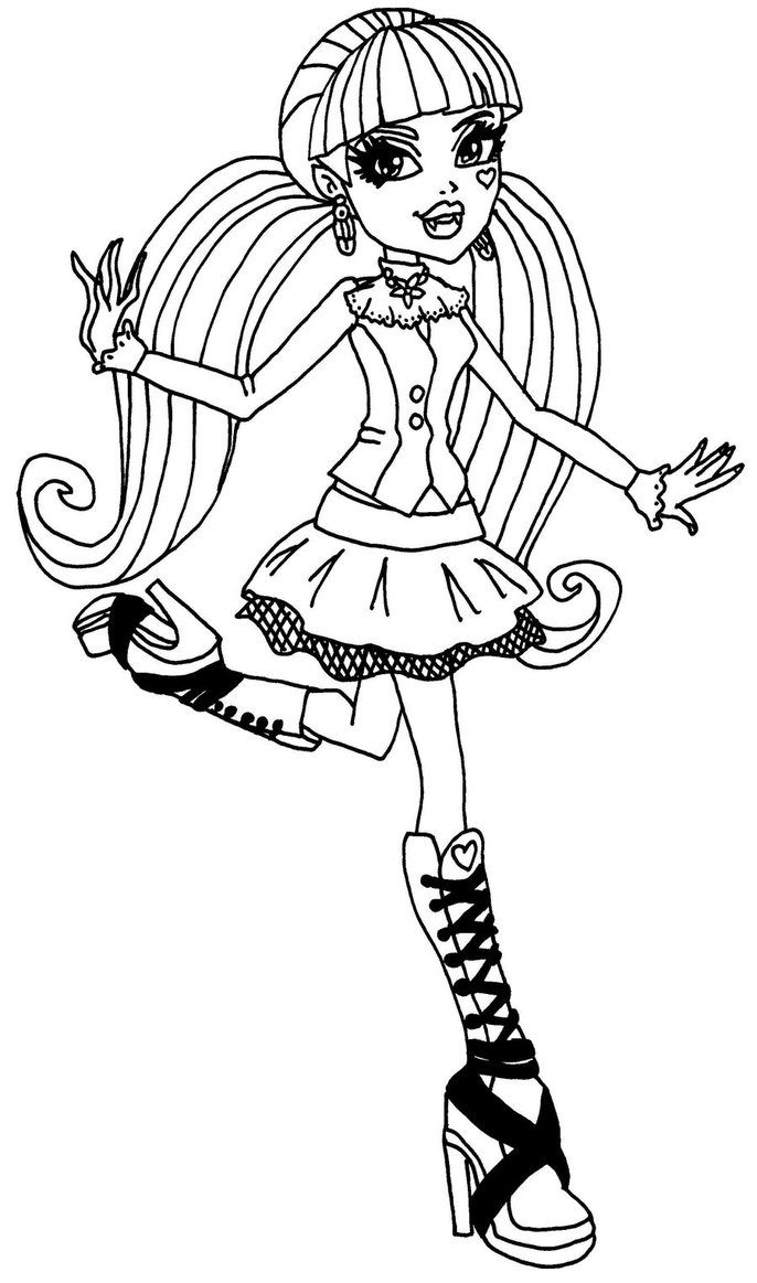 Draculaura monster high coloring page monster coloring pages coloring books coloring pages