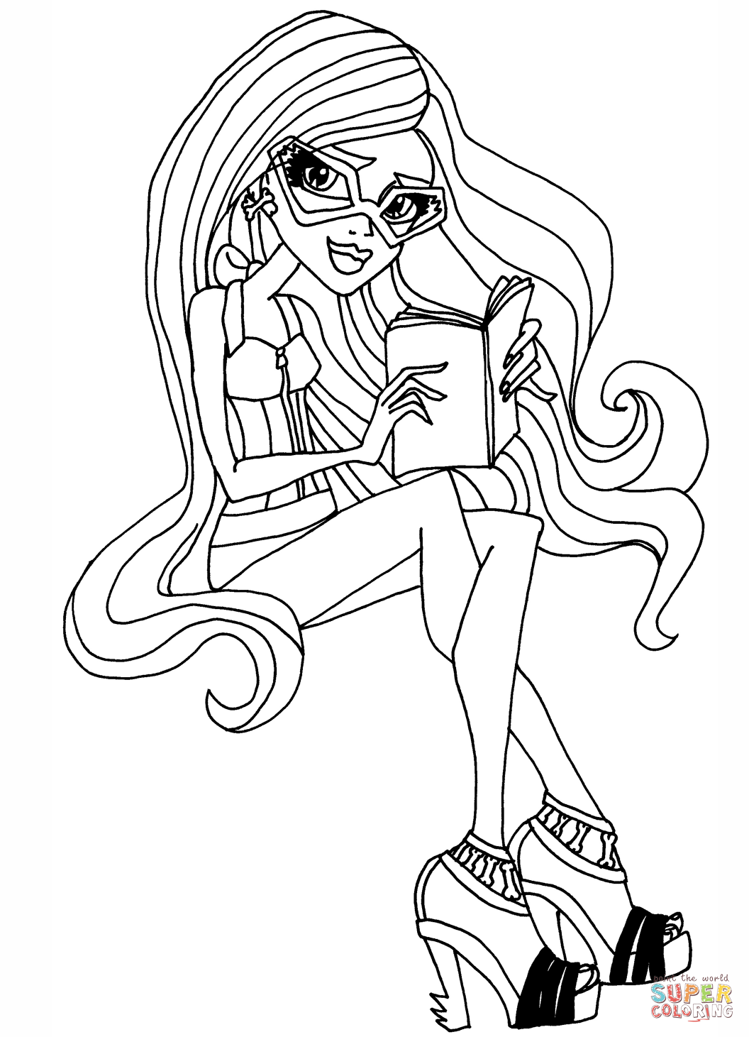 Monster high ghoulia doll coloring page free printable coloring pages