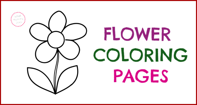 Simple flower coloring page