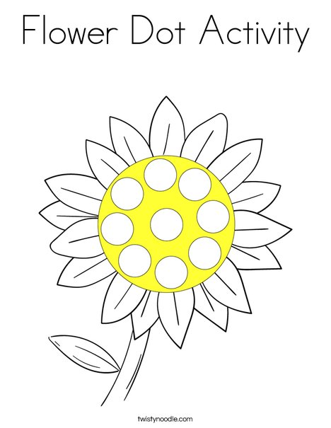 Flower dot activity coloring page