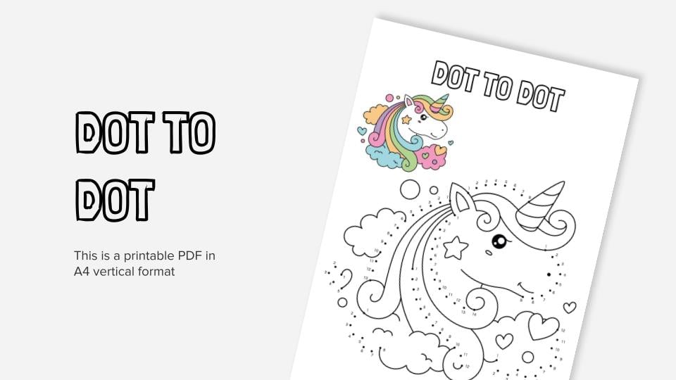 Dot to dot printable coloring worksheet