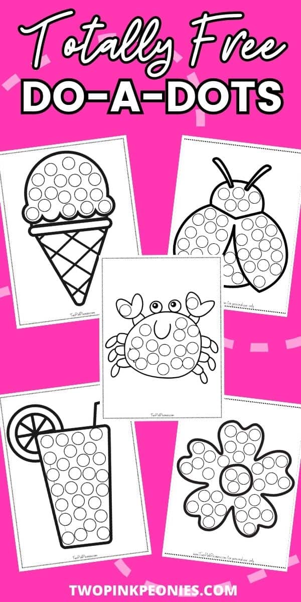 Free dot marker and dot sticker printables over pages