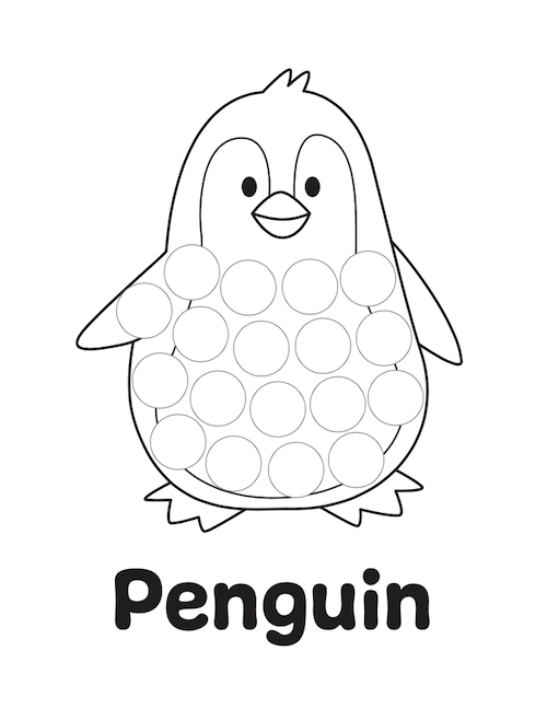 Penguin dot marker printable