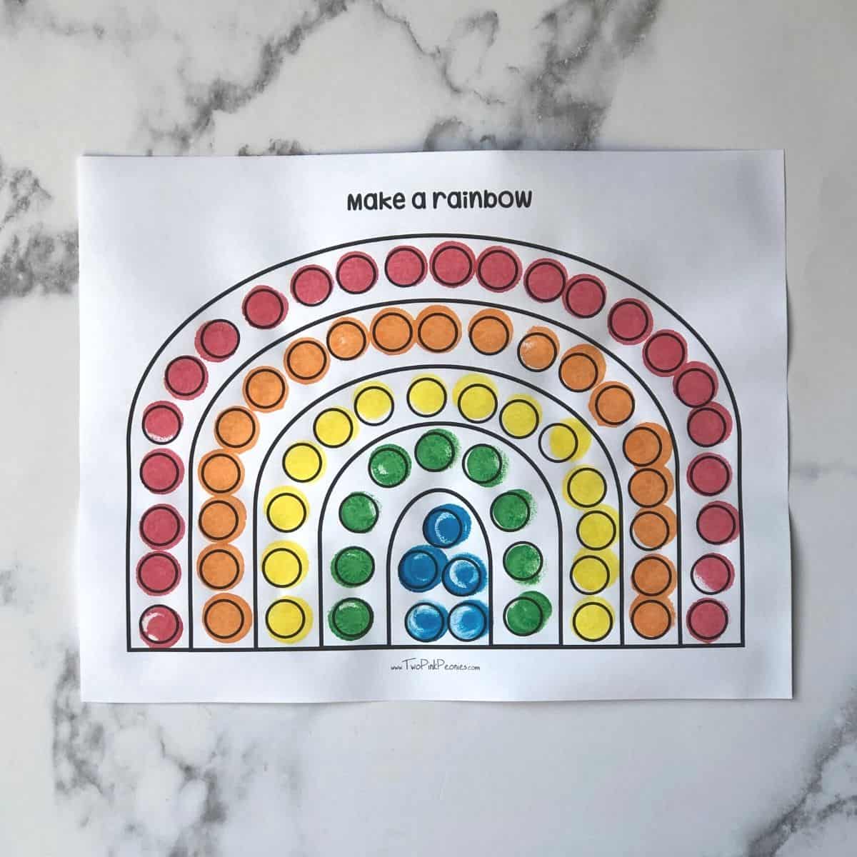 Rainbow dot marker printable totally free instant download