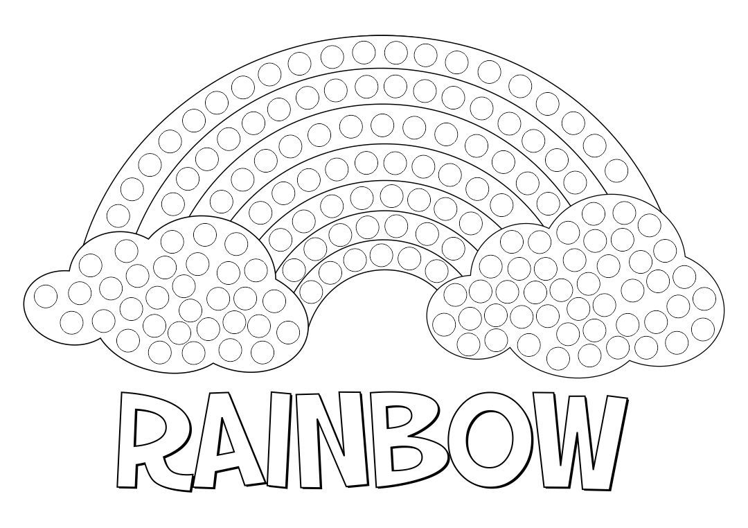 Rainbow dot paint printables free dot marker printables rainbow printable polka dot paper printable