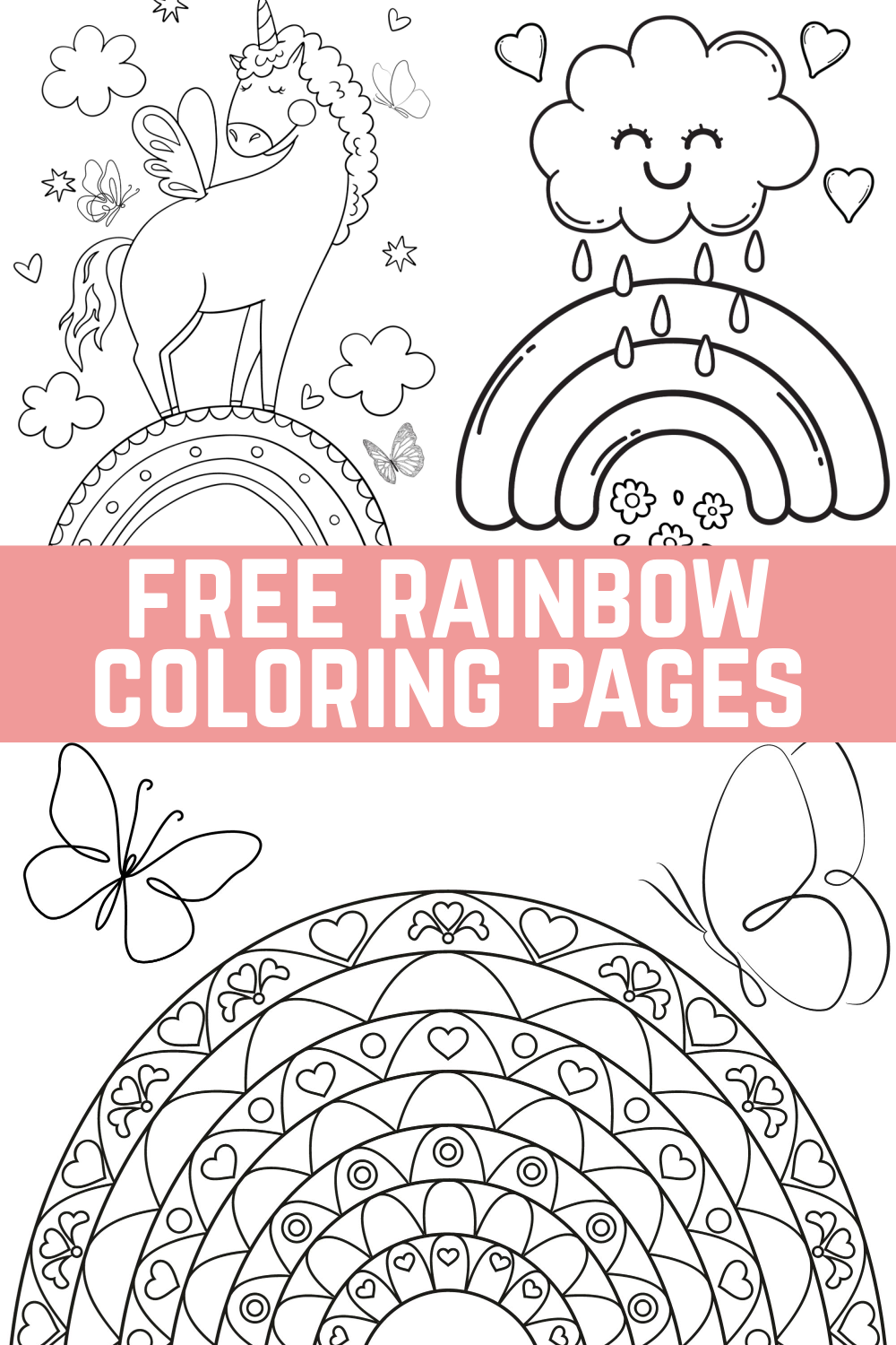 Free rainbow coloring pages to print