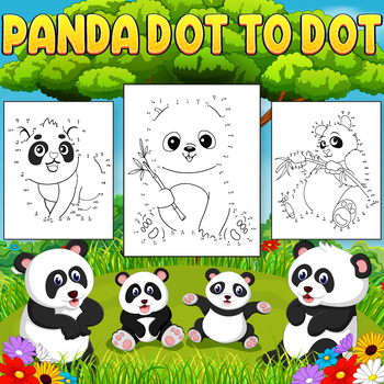 Panda dot to dot panda coloring pages animals dot to dot by youssef it