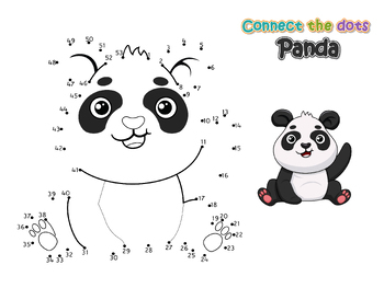 Panda dot to dot panda coloring pages animals dot to dot by youssef it