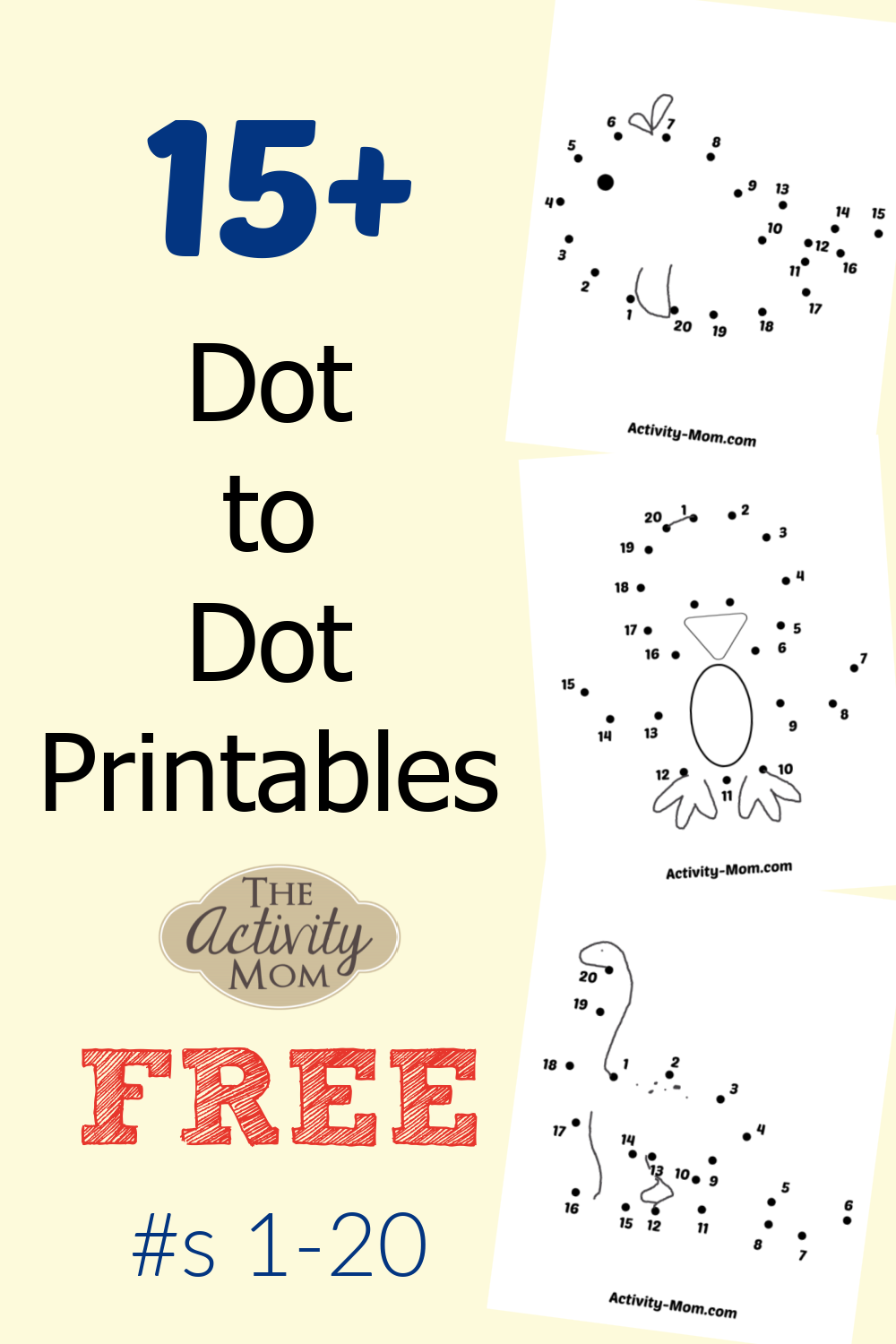 Dot to dot worksheets numbers to free printable