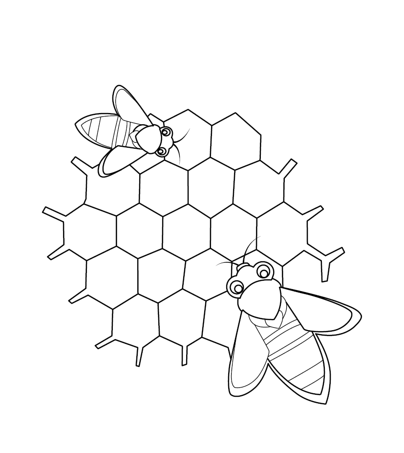 Honeybee colouring picture free colouring book for children â monkey pen store