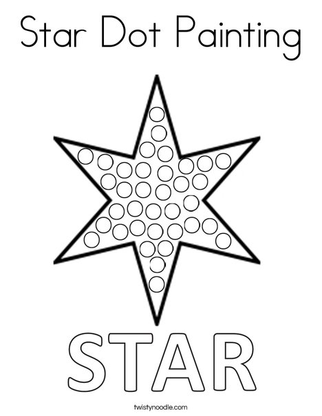 Star dot painting coloring page