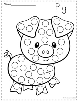 Farm animals dot markers coloring pages by the kinder kids tpt